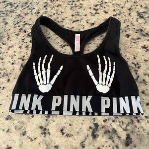 RARE!! Pink Victoria’s Secret Skeleton Hands Sports Bra